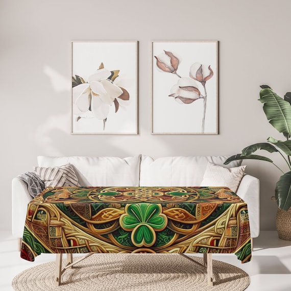 Irish Celtic Shamrock Tablecloth