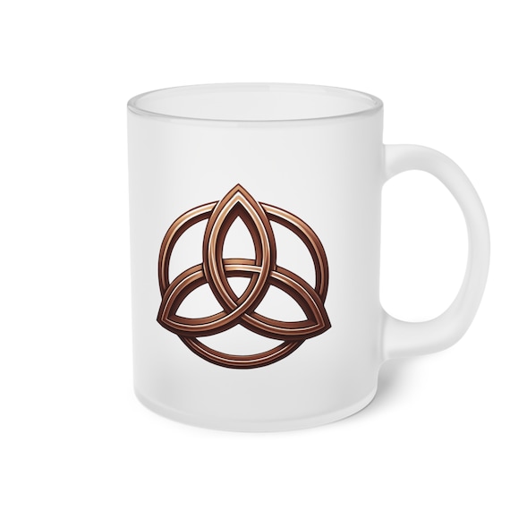 Triquetra Knot Frosted Glass Mug
