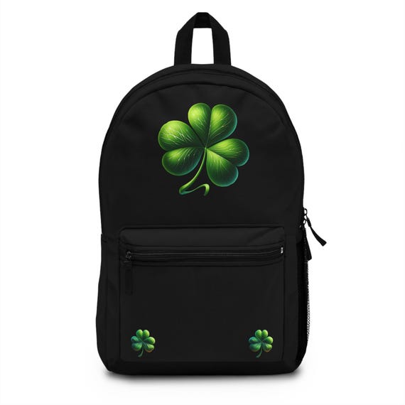 Irish Shamrock Black Backpack #2