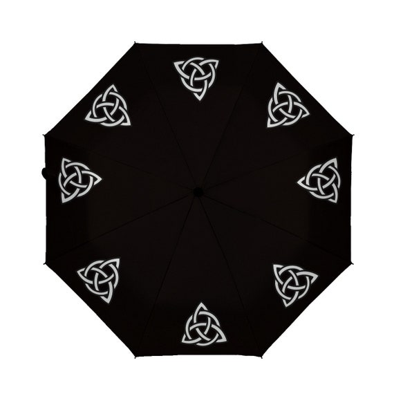 Irish Celtic Triquetra Knot Umbrella (Black)