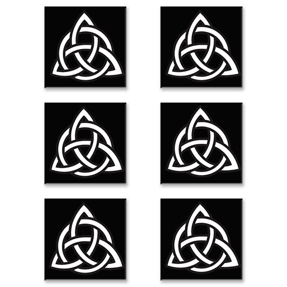 Celtic Triquetra Knot Stone Coasters Black (Set of 6)