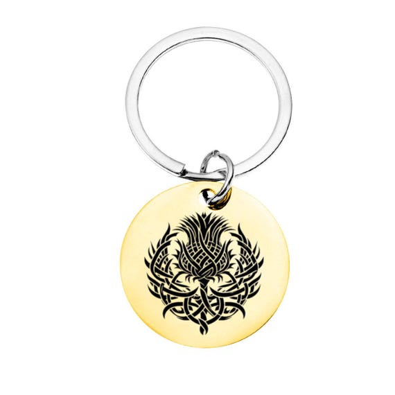 Celtic Scottish Thistle Brass Tag