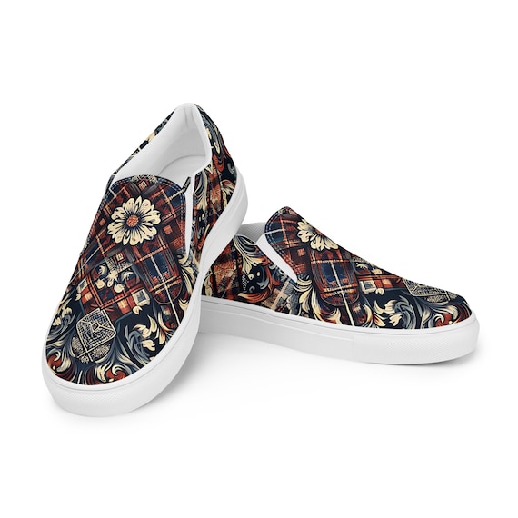 Men’s Scottish Design Slip-on Canvas Shoes