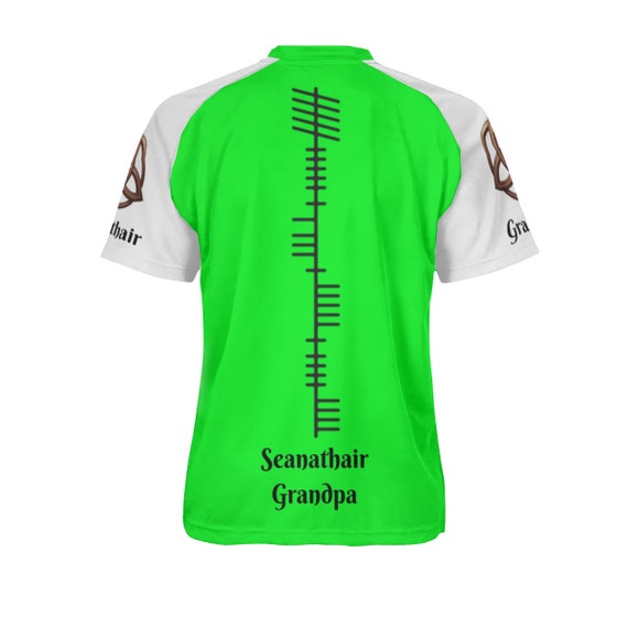 IRISH Four Leaf Clover GRANDPA SHIRT, Shamrock V Neck Short Sleeve Soft Jersey For Summer, Gift For Grandfather