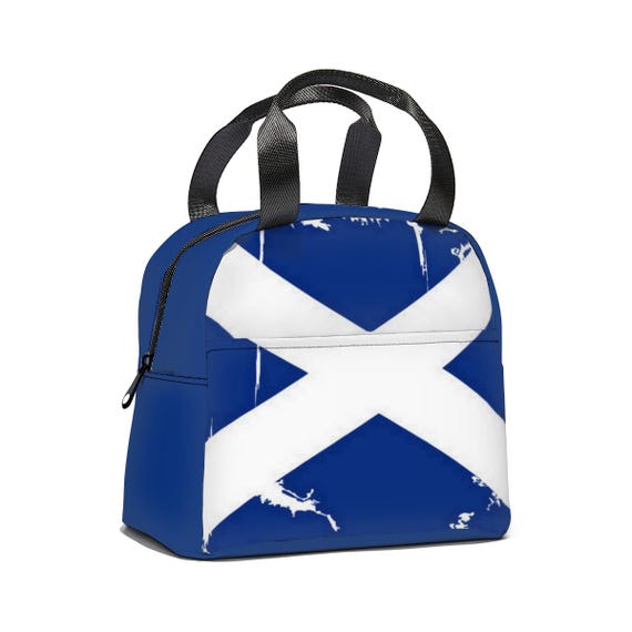 Distressed Scottish Flag Canvas Insulated Lunch Bag