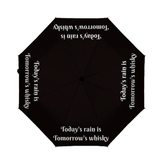 Scottish 'Tomorrow's Rain' Proverb Umbrella