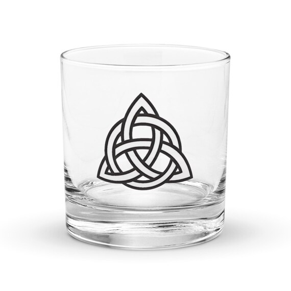 Irish Celtic Triquetra Knot Rocks glass