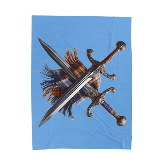 Scottish Broadswords Velveteen Plush Blanket