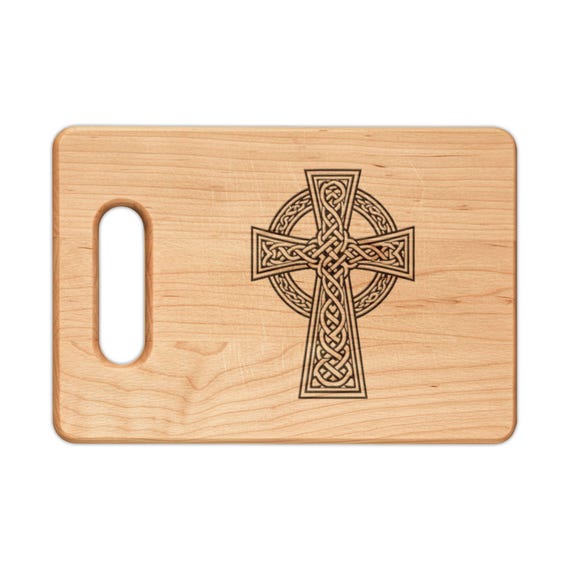 Irish Celtic Cross  Engraved Maple Cutting Board