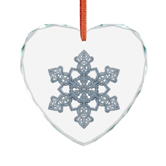 Irish Celtic Snowflake Crystal Glass Ornament