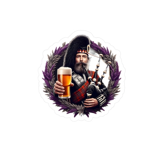 Scottish Bagpiper Vinyl Decal