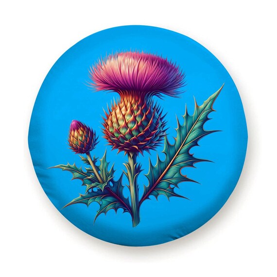 Scottish Thistle Tire Cover