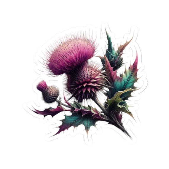 Scottish Thistle 2 Vinyl Decal (Reverse)