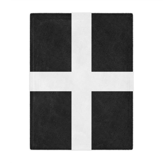 Saint Piran's Flag (Flag of Cornwall) Microfiber Blanket