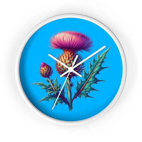 Scottish Thistle Wall Clock