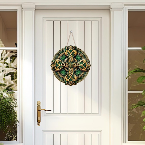 Celtic Cross Shield Die-Cut Wood Sign