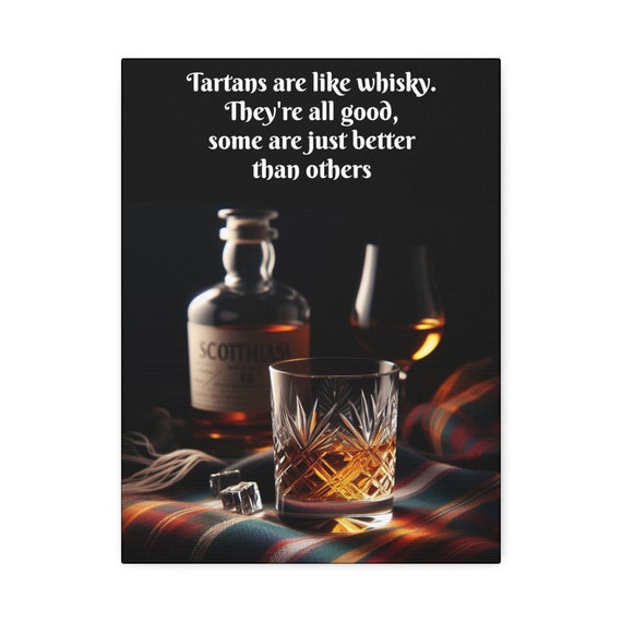Scottish Tartans & Whisky Canvas Print, Scotland Wall Décor
