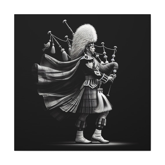 Scottish Bagpiper, Canvas Wall Art