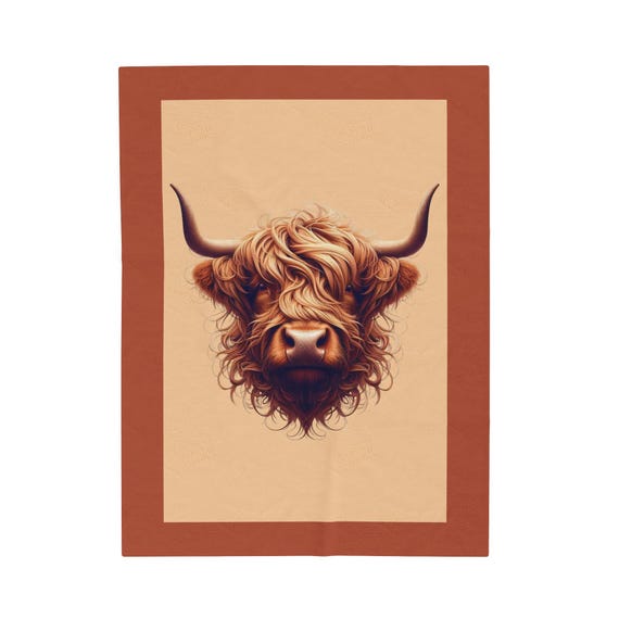 Highland Cow Velveteen Plush Blanket