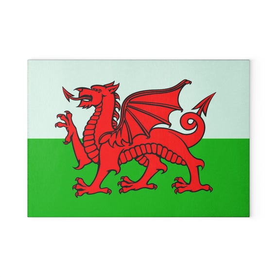 Welsh Flag Glass Cutting Board