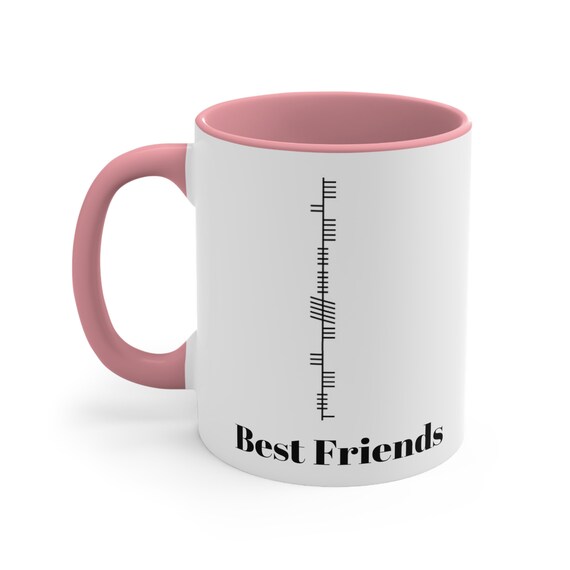 Irish Ogham Best Friends Colorful Accent Mugs, 11oz