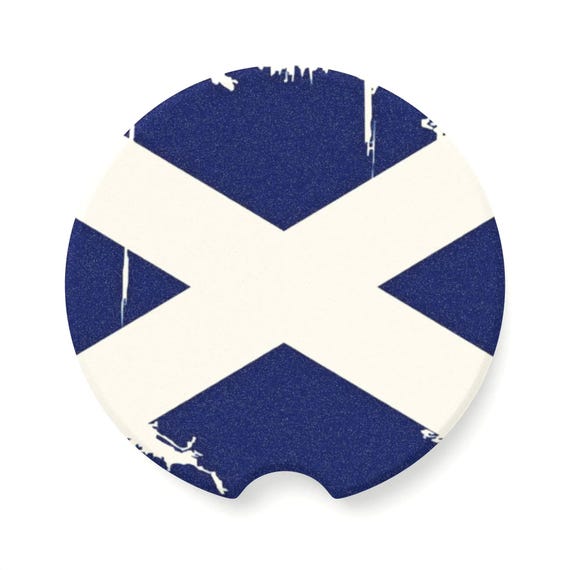 Scottish Saltire (Distressed) Soapstone Car Coaster