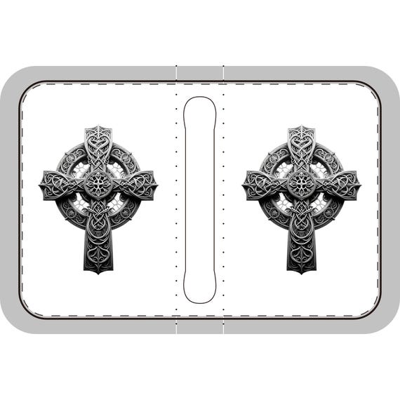 Celtic Cross Bible Cover (White)