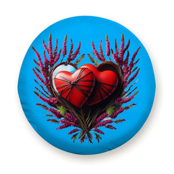 Scottish Hearts & Heather Tire Cover