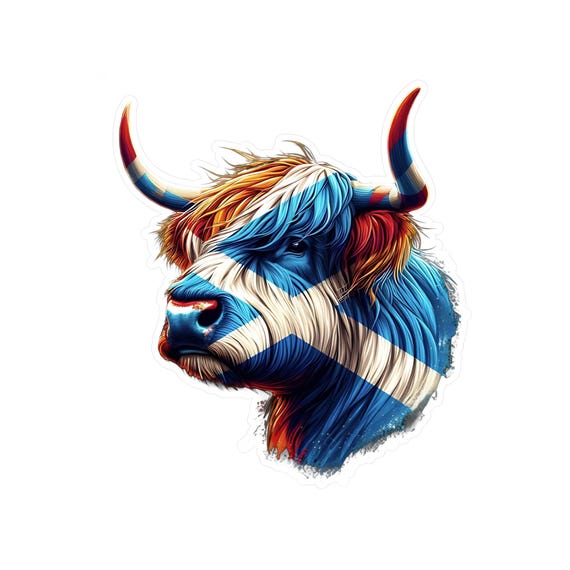 Highland Coo Vinyl Decal (Reverse)
