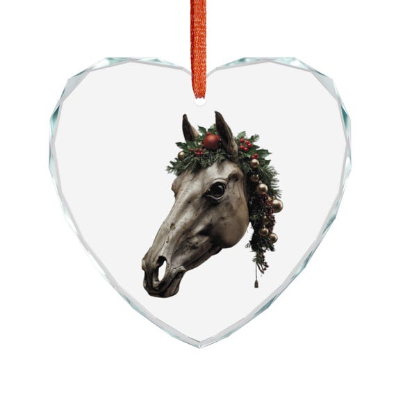 Welsh Mari Lwyd Crystal Glass Ornament