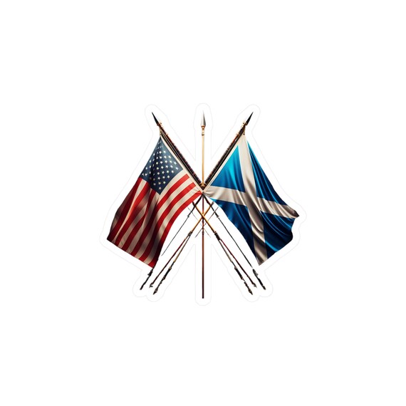 Scottish American Flags Vinyl Decal