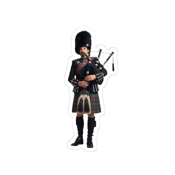 Scottish Highlands Bagpiper Decal