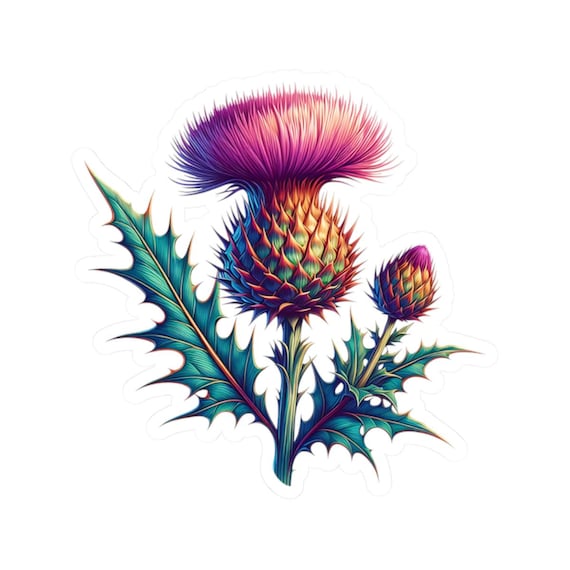 Scottish Thistle Vinyl Decal (Reverse)