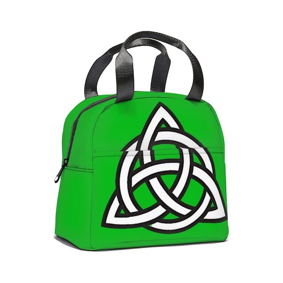Celtic Triquetra Knot (Irish Green) Canvas Insulated Lunch Bag
