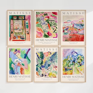 Matisse Print Set Of 6, Matisse Wall Art, Matisse Poster, Gallery Wall Art, Museum Poster Set, Matisse Painting, Digital Download