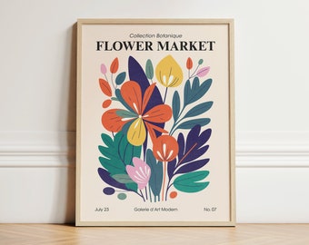Impression du marché aux fleurs, art mural botanique, téléchargement numérique, impression Matisse, affiche de fleurs Matisse, affiche du marché aux fleurs, art mural imprimable