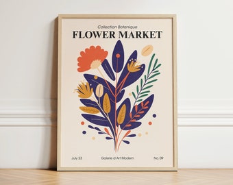 Impression du marché aux fleurs, art mural botanique, téléchargement numérique, impression Matisse, affiche de fleurs Matisse, affiche du marché aux fleurs, art mural imprimable