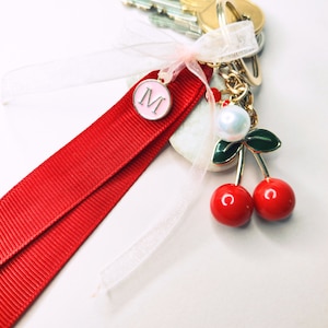 Cherries Bag Charm Custom High Quality Keychain Cute Coquette Aesthetic Cherry Keychain SAME DAY SHIPPING Cherry Red and Pink Key Chain