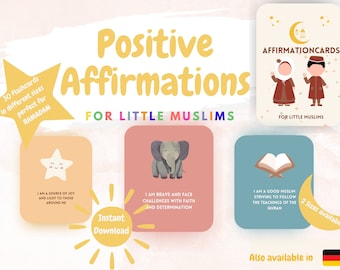 Islamic Affirmation Cards for Kids | Positive Muslim Empowerment (PDF File)