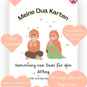 30 Islamische Dua Karten für Kinder |zum Ausdrucken| Vários cartões com Bittgebeten islâmicos | Alemão | PDF|Download do Sofortiger