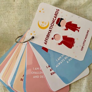 Affirmationskarten für Kinder | Gedruckt und laminiert | Wird montiert mit ClipRing |Personalisierung|Geschenk für Ramadan und Eid| Deutsch oder Englisch