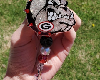 Bulldog Head Interchangeable Badge/Retractable Reel/ID Holder