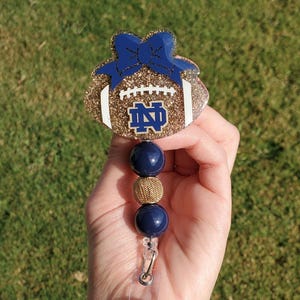 Football Inspired Interchangeable Badge/Retractable Reel/ID Holder