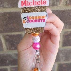 Personalizable To-Go Coffee Interchangeable Badge/Retractable Reel/ID Holder