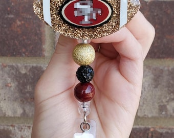Football Inspired Interchangeable Badge/Retractable Reel/ID Holder