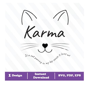 Karma is a Cat Sketch SVG