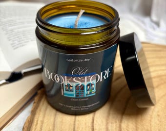 Old Bookstore | Fresh Cotton | Reader's Gift | Scented Candle | Soy Wax | Bookish Candle | Book Reader | Book Candle | Bookish Candle | Handmade