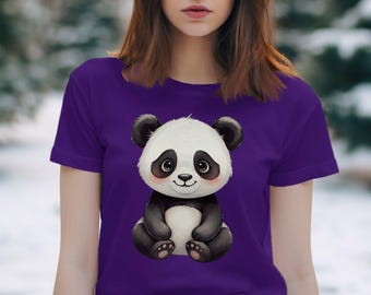 Cartoon Panda T-Shirt, Animal Lover Graphic Tee