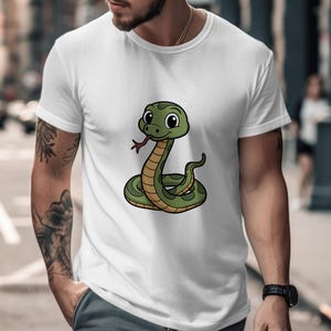Cute Snake T-Shirt, Unisex Sweatshirt, Hoodie, Cartoon Reptile, Animal Lover Gift, Snake Lover Apparel, Adorable Serpent Design
