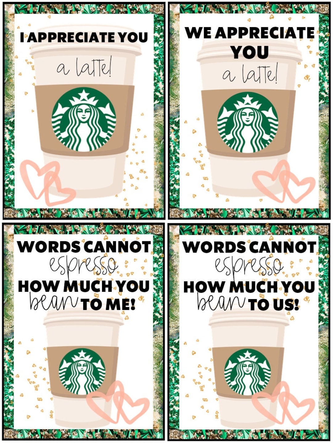 Starbucks Giftcard Notes Etsy